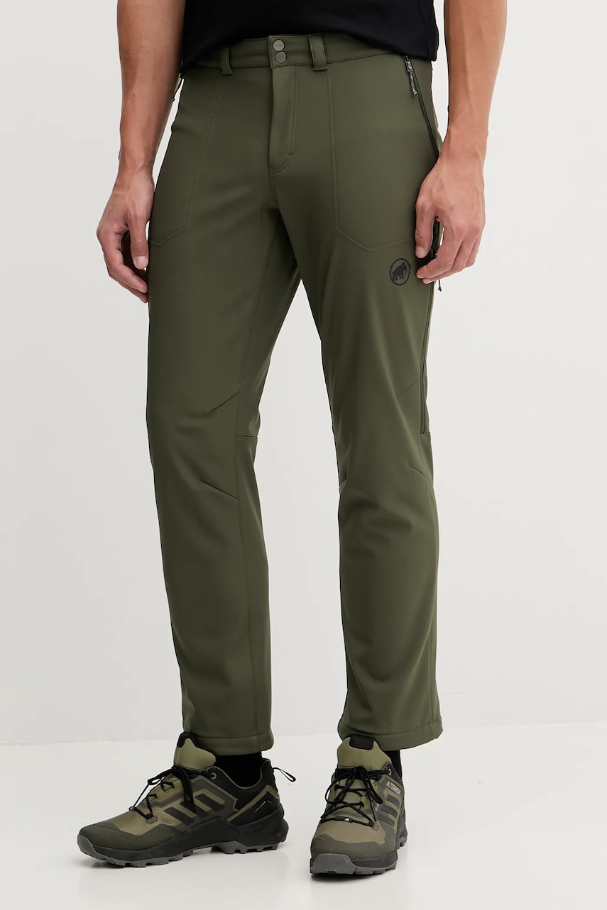 Mammut pantaloni sport Runbold Winter culoarea verde, drept, 1021.01380