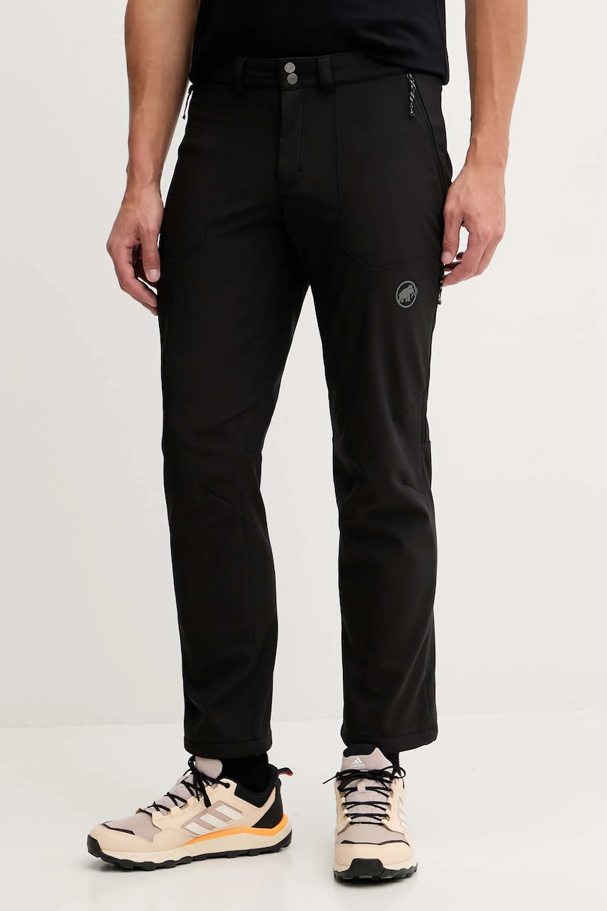 Mammut pantaloni sport Runbold Winter culoarea verde, drept, 1021.01380