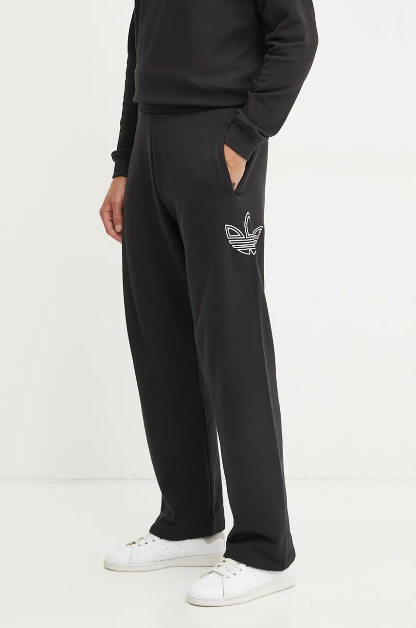 adidas Originals pantaloni de trening din bumbac culoarea negru, neted, JJ1510 adidas Originals pantaloni de trening din bumbac culoarea negru, neted, JJ1510