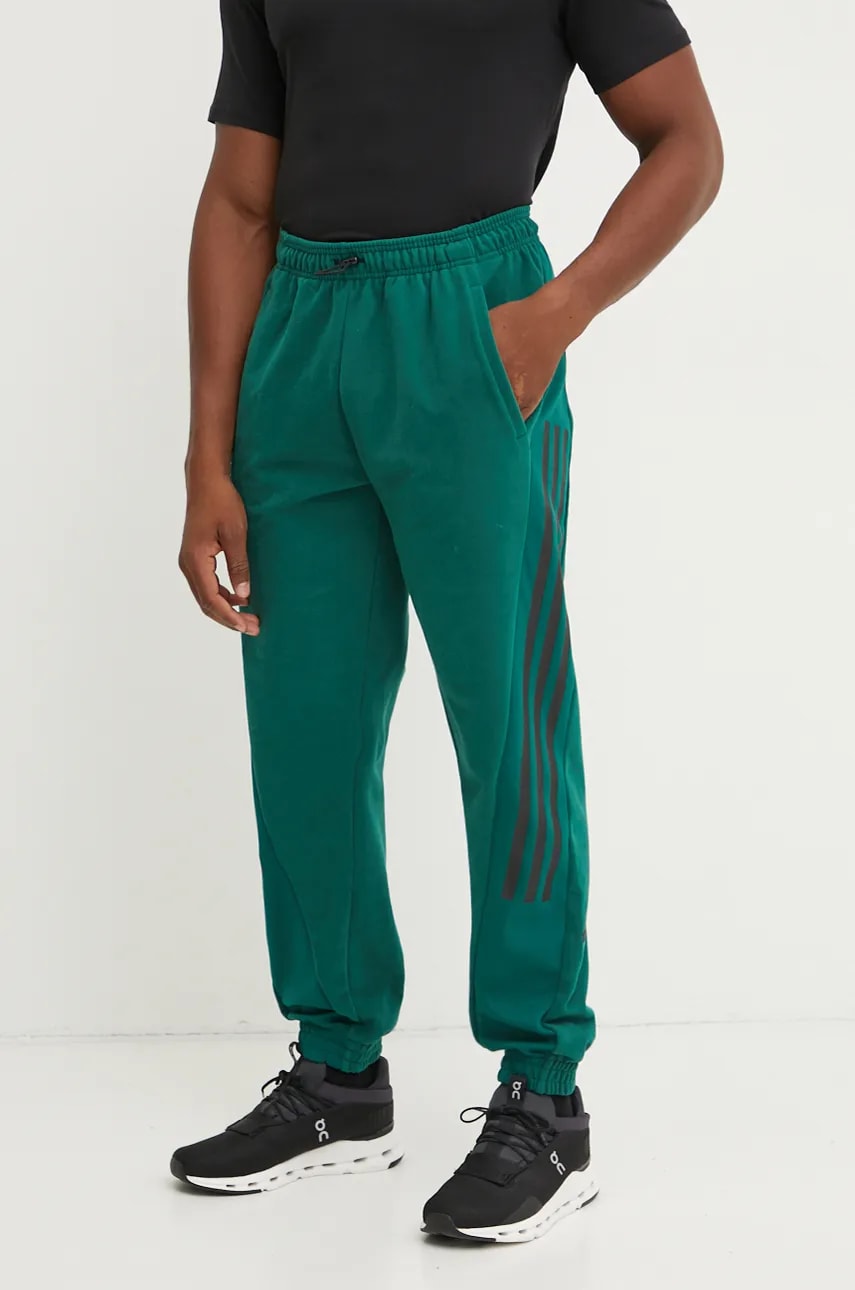 adidas pantaloni de trening Future Icons culoarea verde, cu imprimeu, IW6089 adidas pantaloni de trening Future Icons culoarea verde, cu imprimeu, IW6089