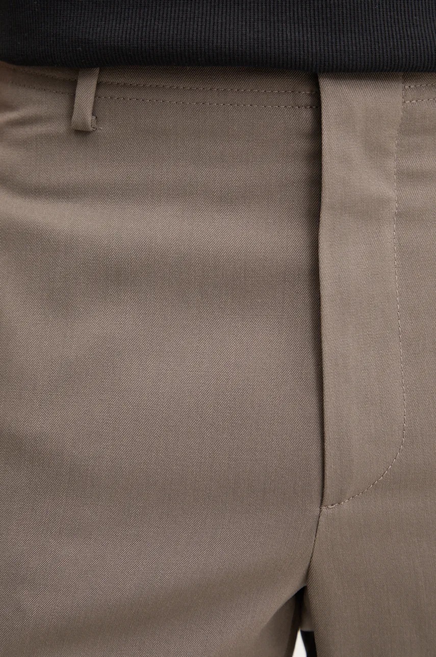 Μάλλινο παντελόνι Nanushka LOIC χρώμα: γκρι, NM24PFPA02093 φωτογραφία