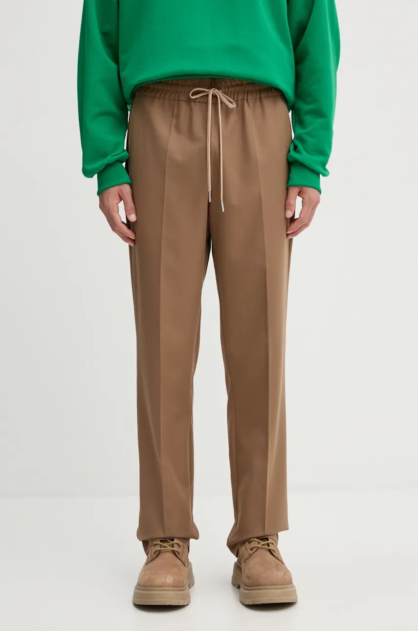 Drôle de Monsieur pantaloni din lana Le Pantalon Droit culoarea maro, drept, E.BP152.PL127.IBN Le Pantalon Droit
