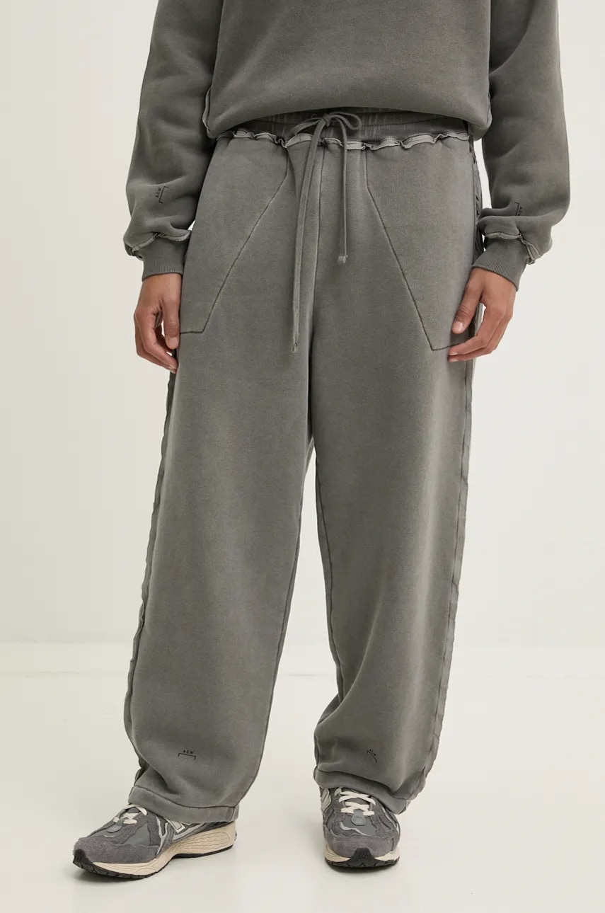 A-COLD-WALL* pantaloni de trening din bumbac culoarea gri, neted, ACWMB293 A-COLD-WALL* pantaloni de trening din bumbac culoarea gri, neted, ACWMB293