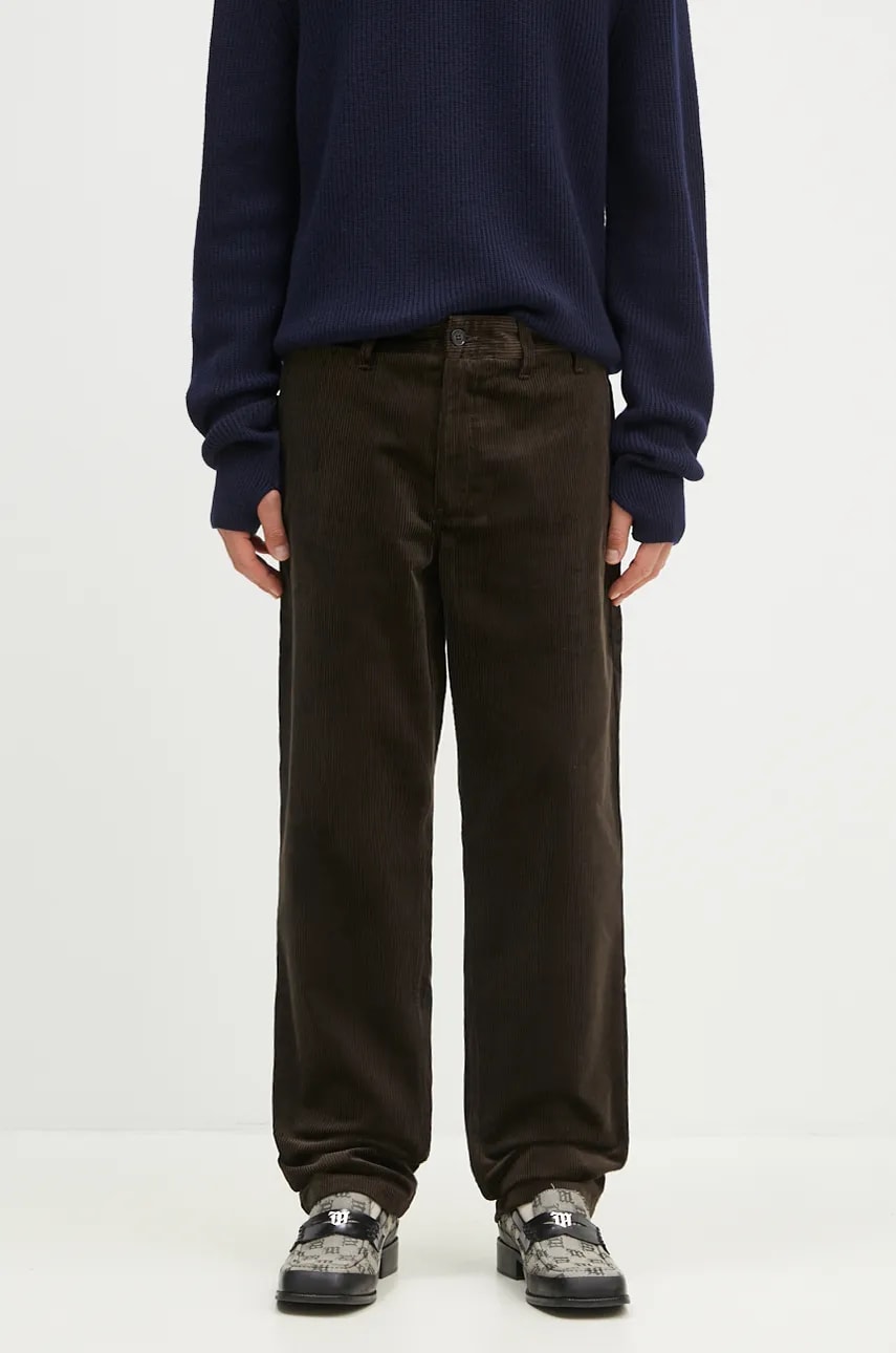 Norse Projects pantaloni de catifea cord Aros Regular Wide Wale Corduroy Chino culoarea maro, drept, N25.0407.2022 Norse Projects pantaloni de catifea cord Aros Regular Wide Wale Corduroy Chino culoarea maro, drept, N25.0407.2022