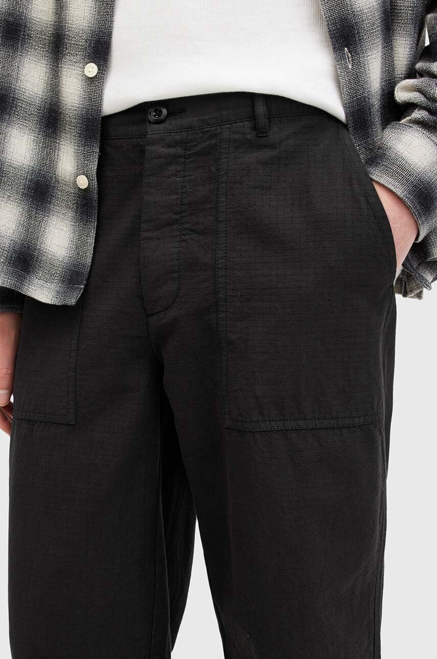 Бавовняні штани AllSaints CREEK TROUSER колір чорний прямі M021TB 