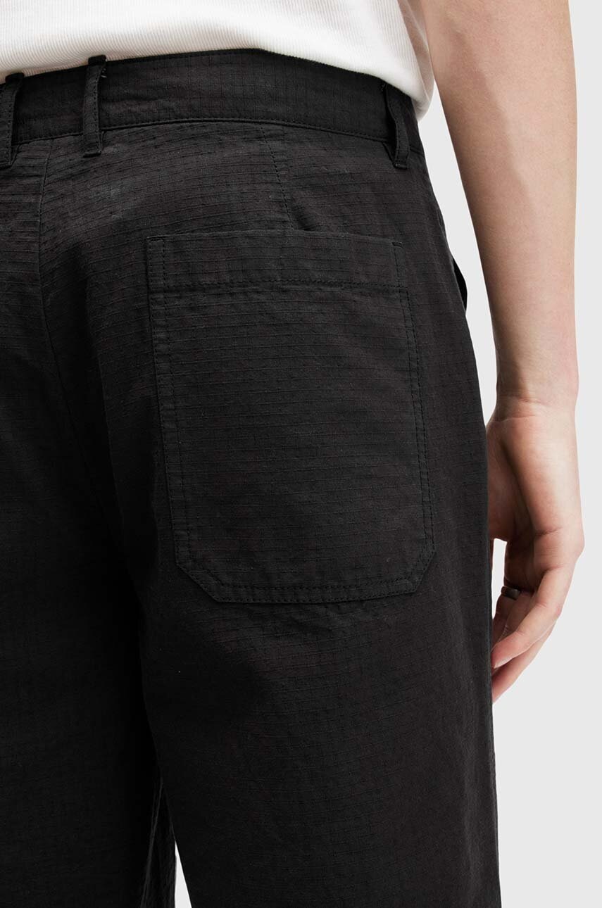 Бавовняні штани AllSaints CREEK TROUSER колір чорний прямі M021TB 