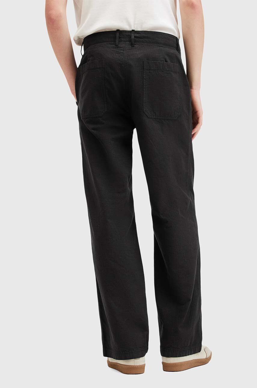 Бавовняні штани AllSaints CREEK TROUSER колір чорний прямі M021TB 