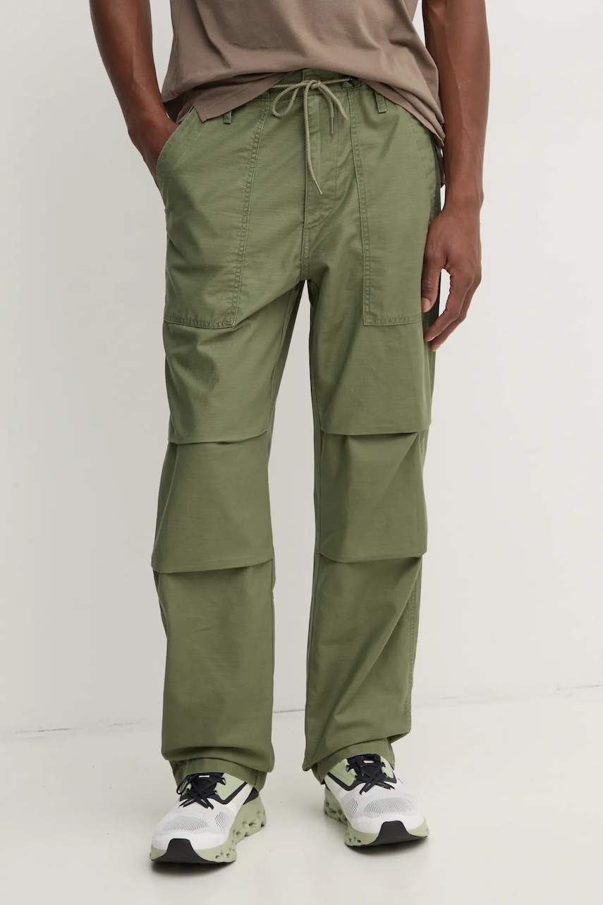 Levi's pantaloni de bumbac culoarea verde, drept, A9210 Levi's pantaloni de bumbac culoarea verde, drept, A9210