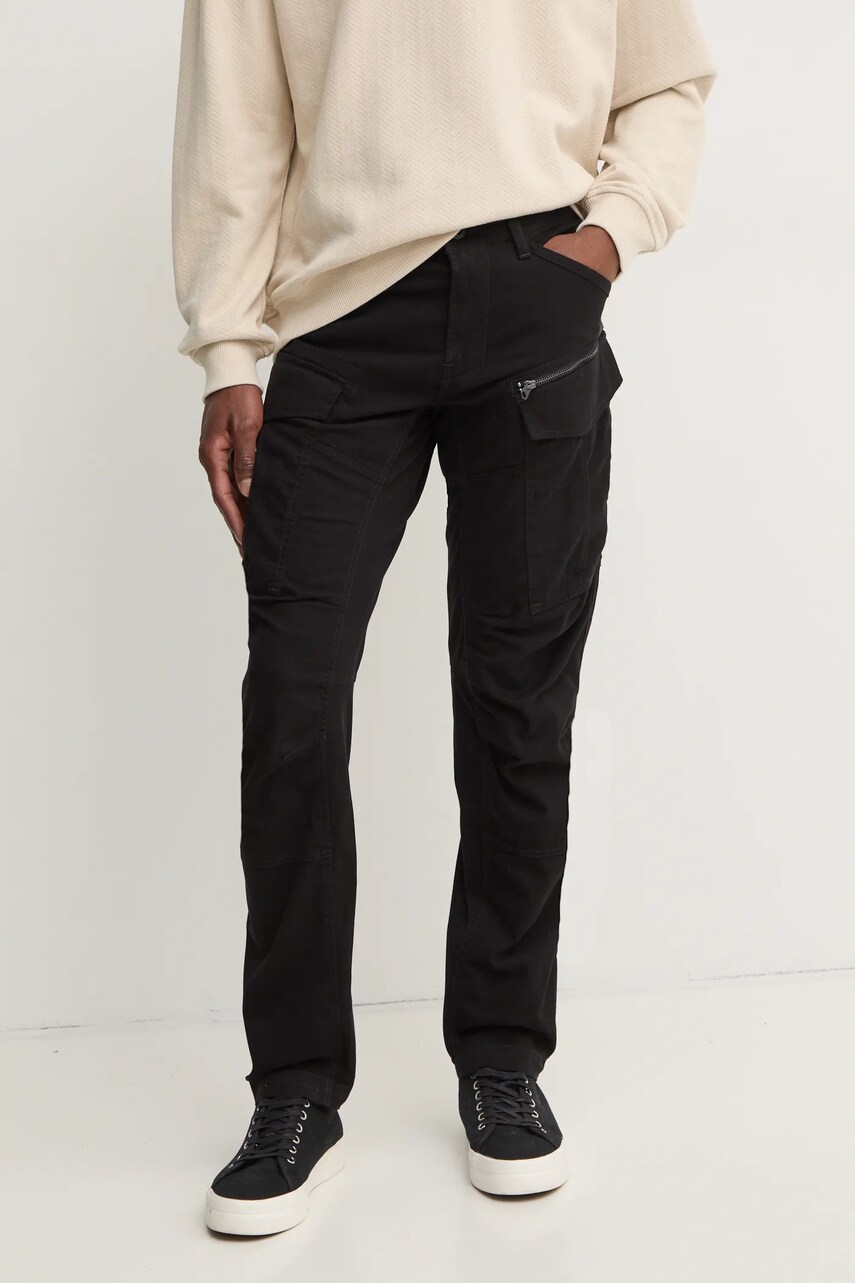 G-Star pantaloni bărbați, culoarea negru, drept, D25665-D846