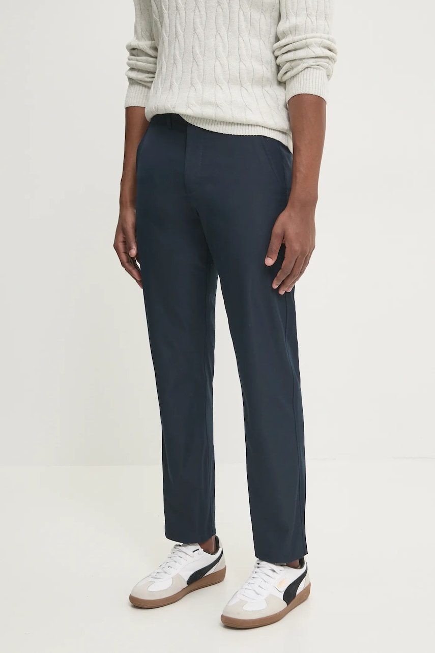 Abercrombie & Fitch pantaloni barbati, culoarea albastru marin, drept, KI130-4101