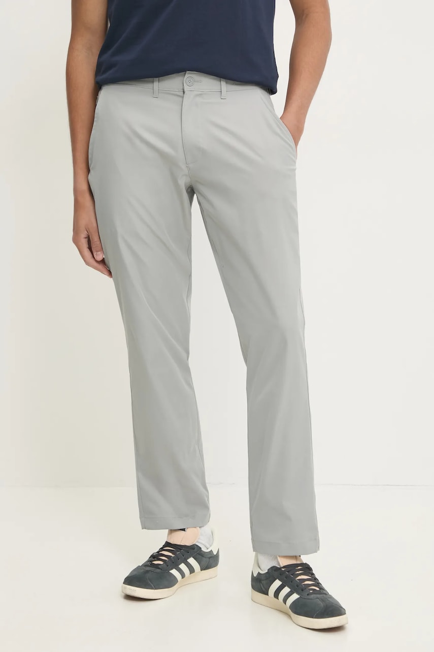 Abercrombie & Fitch pantaloni barbati, culoarea gri, drept, KI130-4117