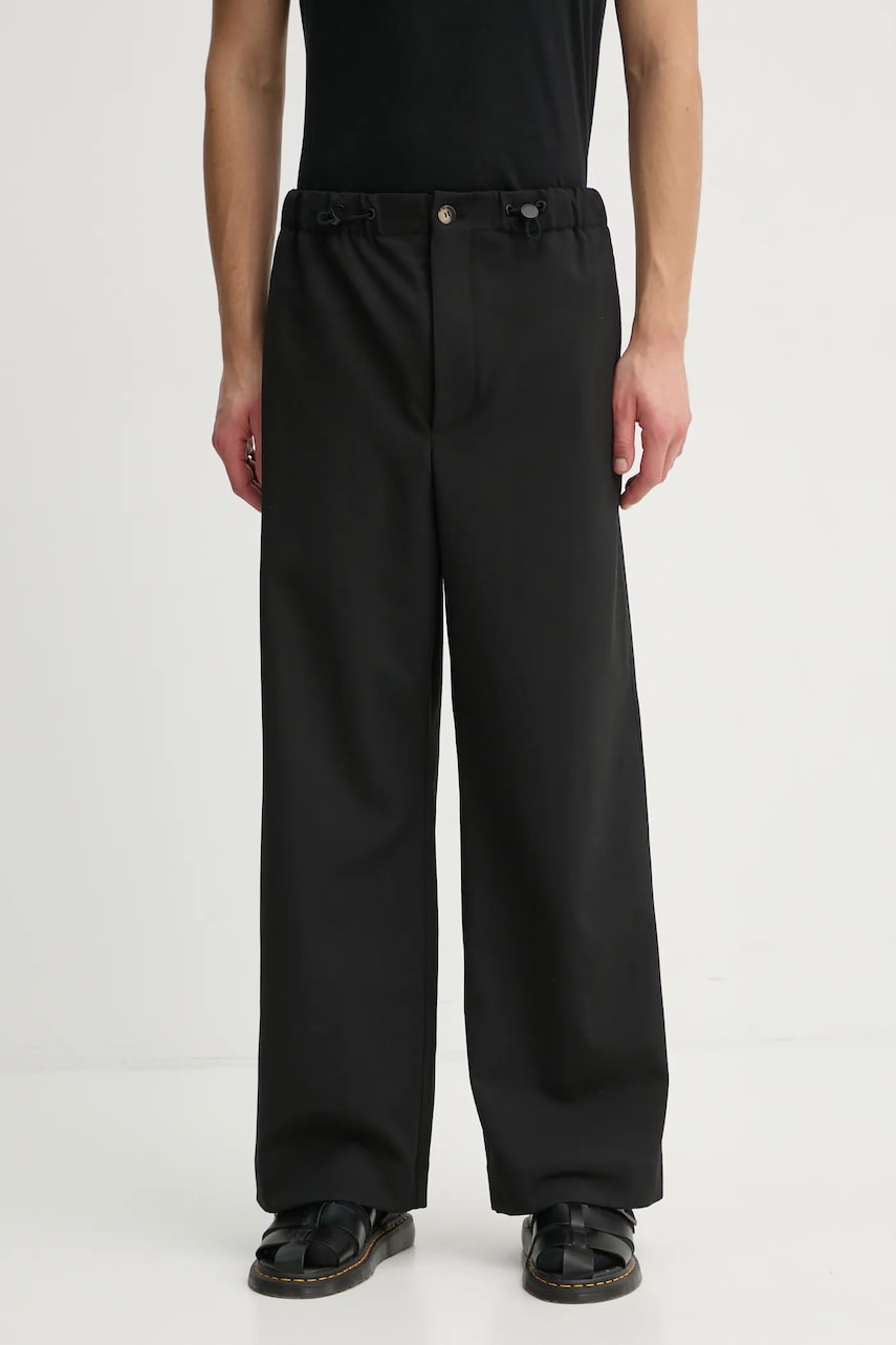 Nanushka pantaloni din lână culoarea negru, chinos, NM24FWPA24599