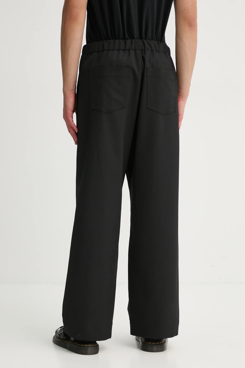 Παντελόνι από μείγμα μαλλιού Nanushka χρώμα: μαύρο, NM24FWPA24599 φωτογραφία