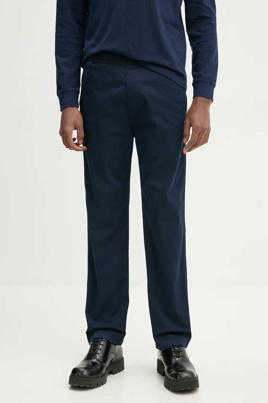 Hollister Co. pantaloni barbati, culoarea albastru marin, drept, KI330-4136