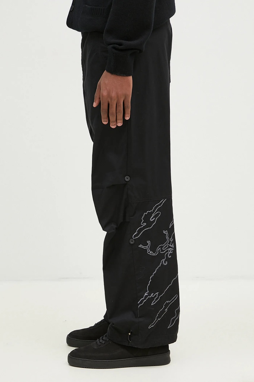 Βαμβακερό παντελόνι Maharishi Bonsai Landscape Loose Snopants χρώμα: μαύρο, 5346.BLACK φωτογραφία