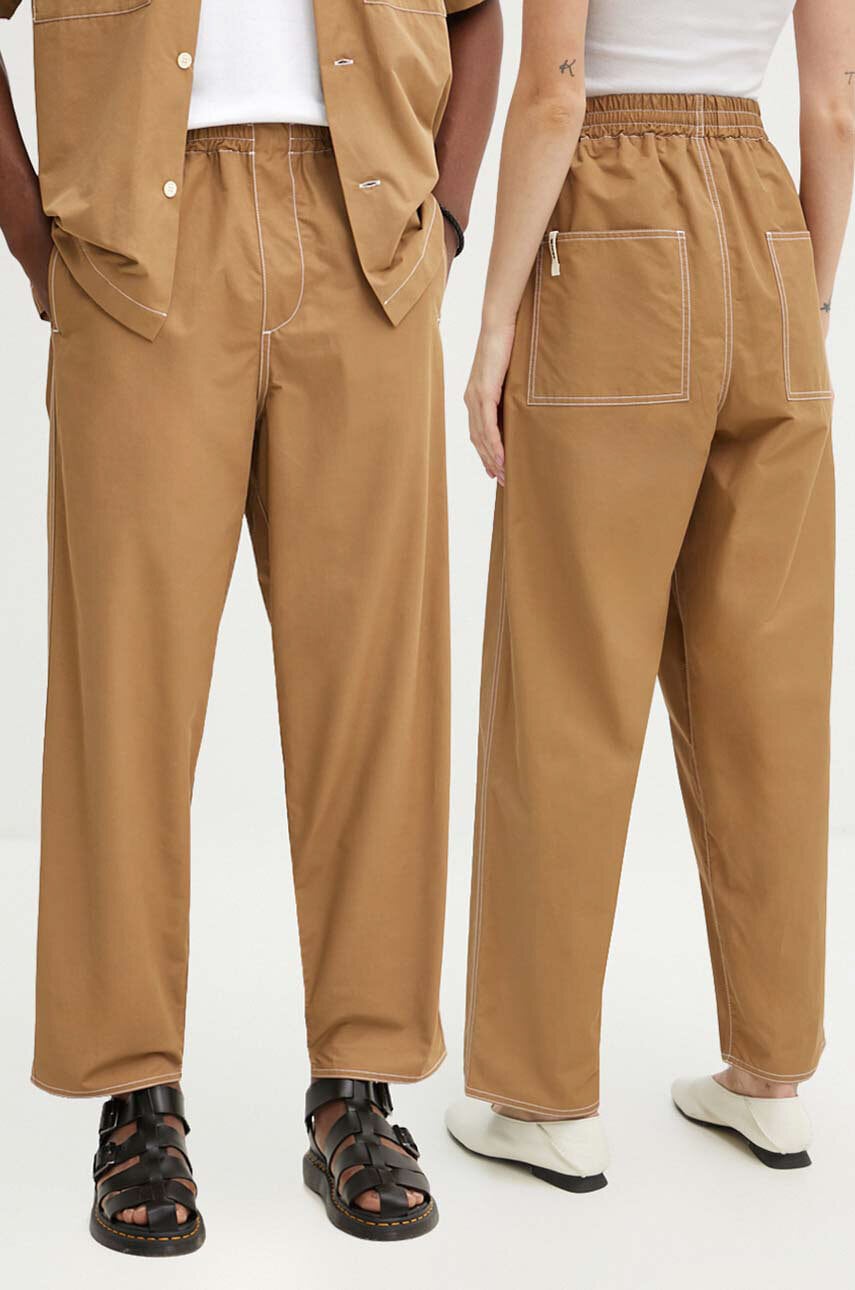 Sunnei pantaloni culoarea bej, drept, high waist, RTWXBOT001