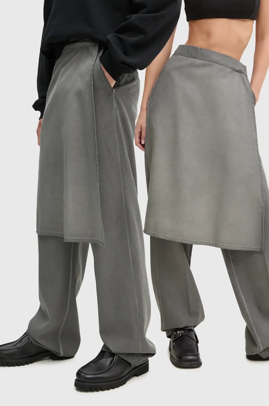 Sunnei pantaloni de lana culoarea gri, lat, high waist, RTWXBOT018 Sunnei pantaloni de lana culoarea gri, lat, high waist, RTWXBOT018