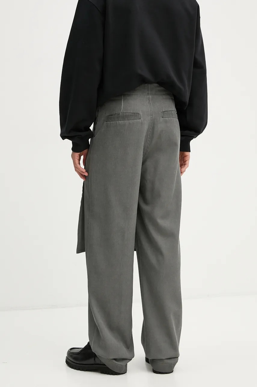 Μάλλινο παντελόνι Sunnei χρώμα: γκρι, RTWXBOT018 φωτογραφία