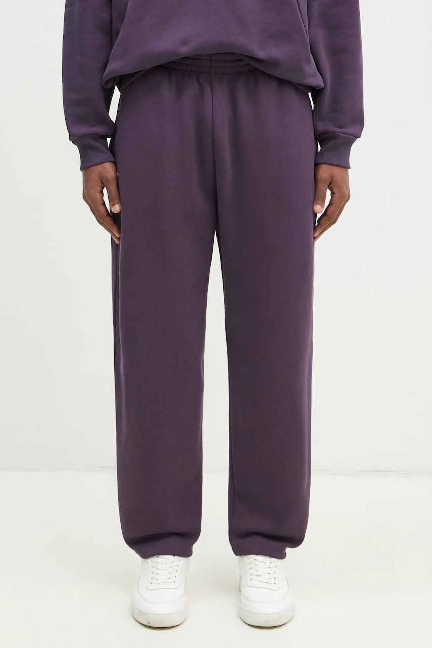 Pangaia pantaloni de trening din bumbac culoarea violet, neted, 10001759