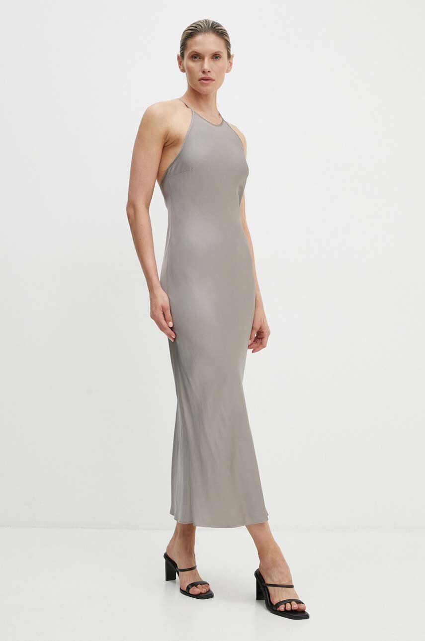 Samsoe Samsoe rochie SANJA culoarea gri, maxi, dreaptă, F24200144