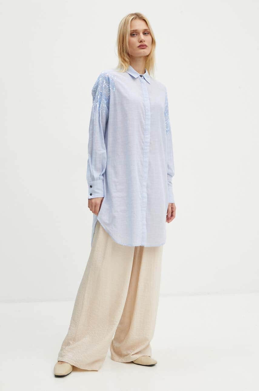 Бавовняна сукня Bruuns Bazaar ArgeratumBBArdes shirt mini oversize BBW4095