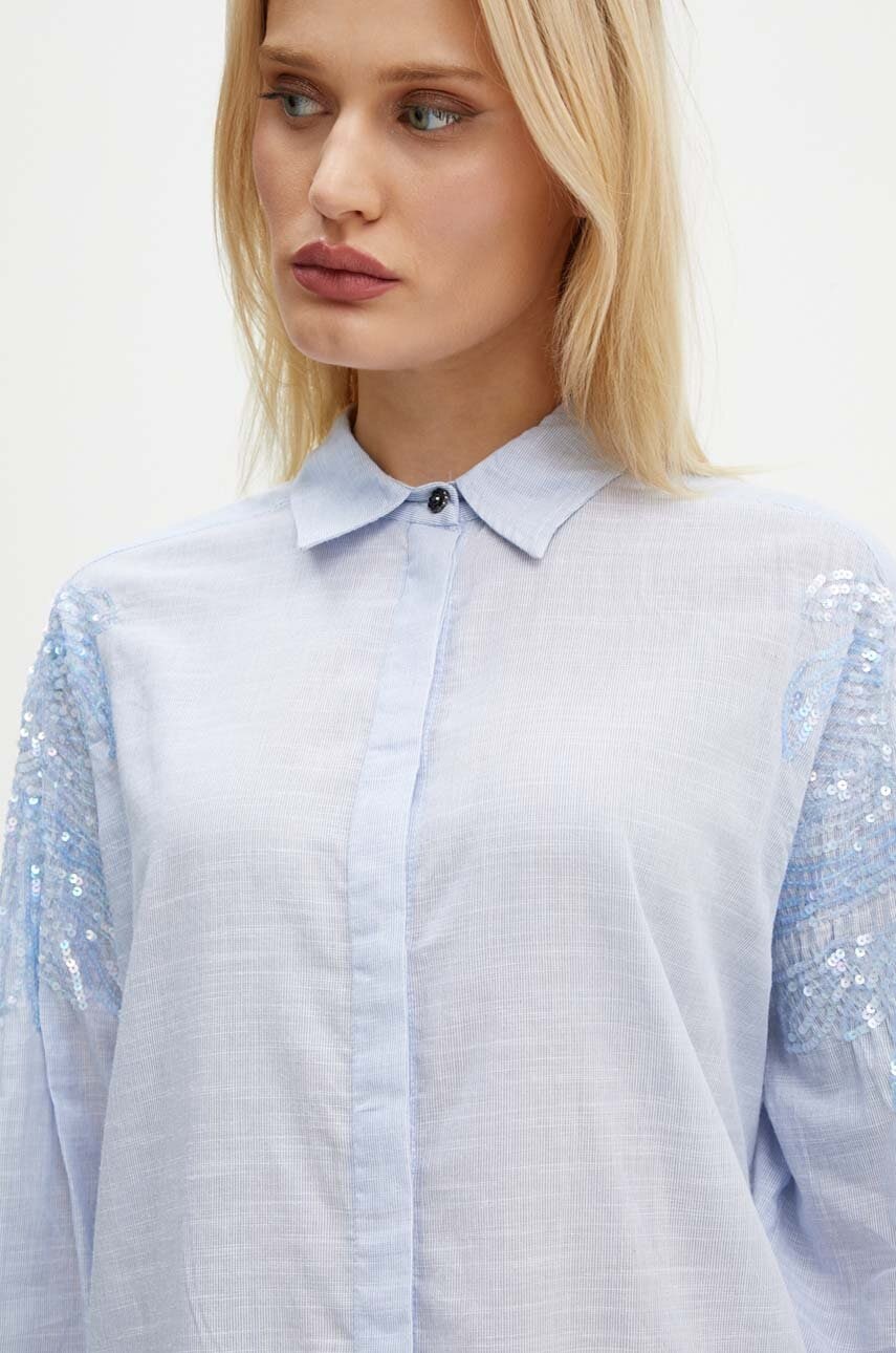 Бавовняна сукня Bruuns Bazaar ArgeratumBBArdes shirt mini oversize BBW4095