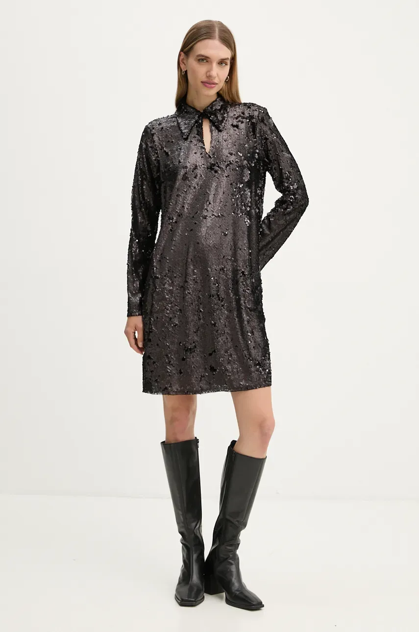 Bruuns Bazaar rochie MoeaBBUriela dress culoarea negru, mini, dreaptă, BBW4191