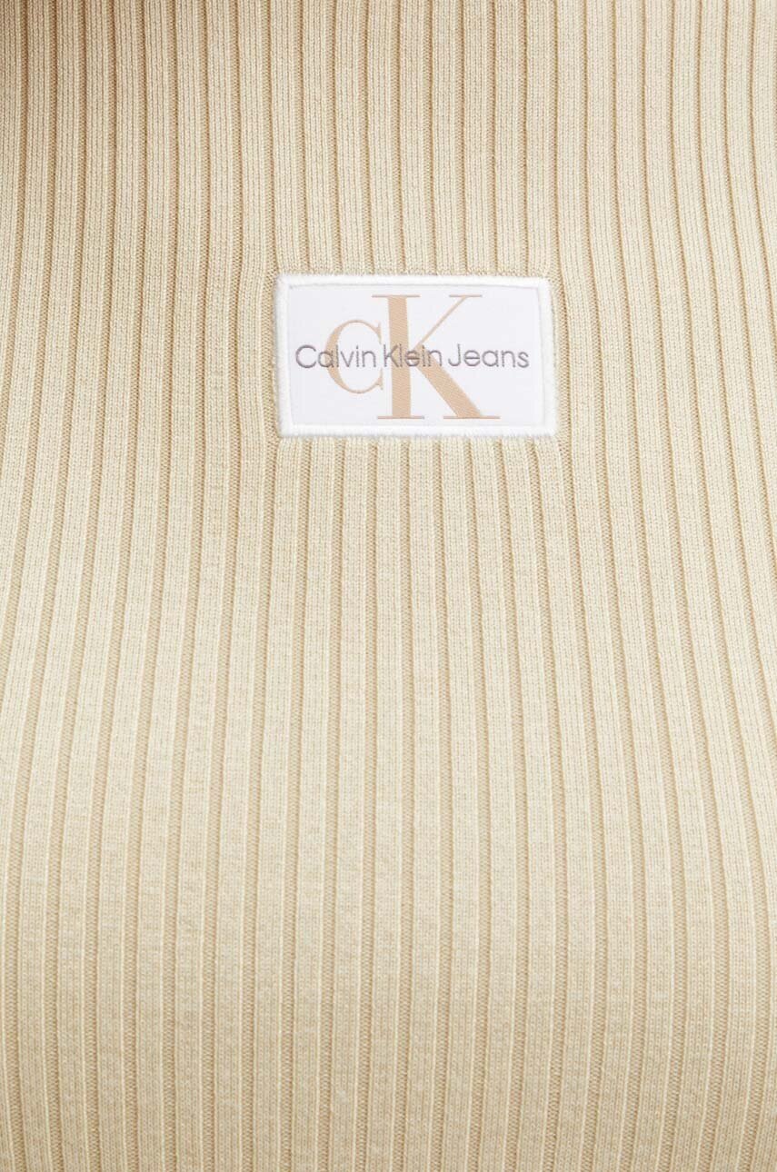 Сукня Calvin Klein Jeans колір бежевий mini розкльошена J20J223519 