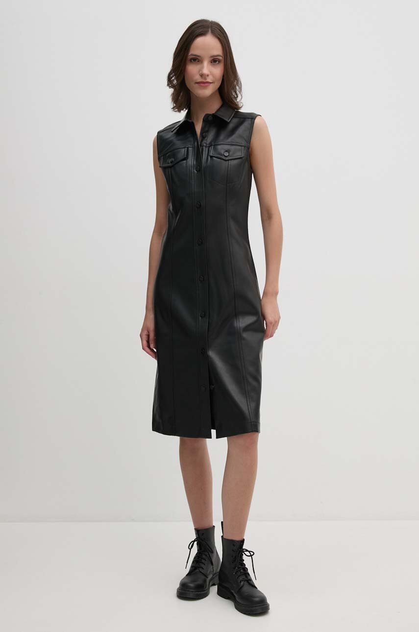 Levně Šaty Calvin Klein Jeans černá barva, midi, J20J223542