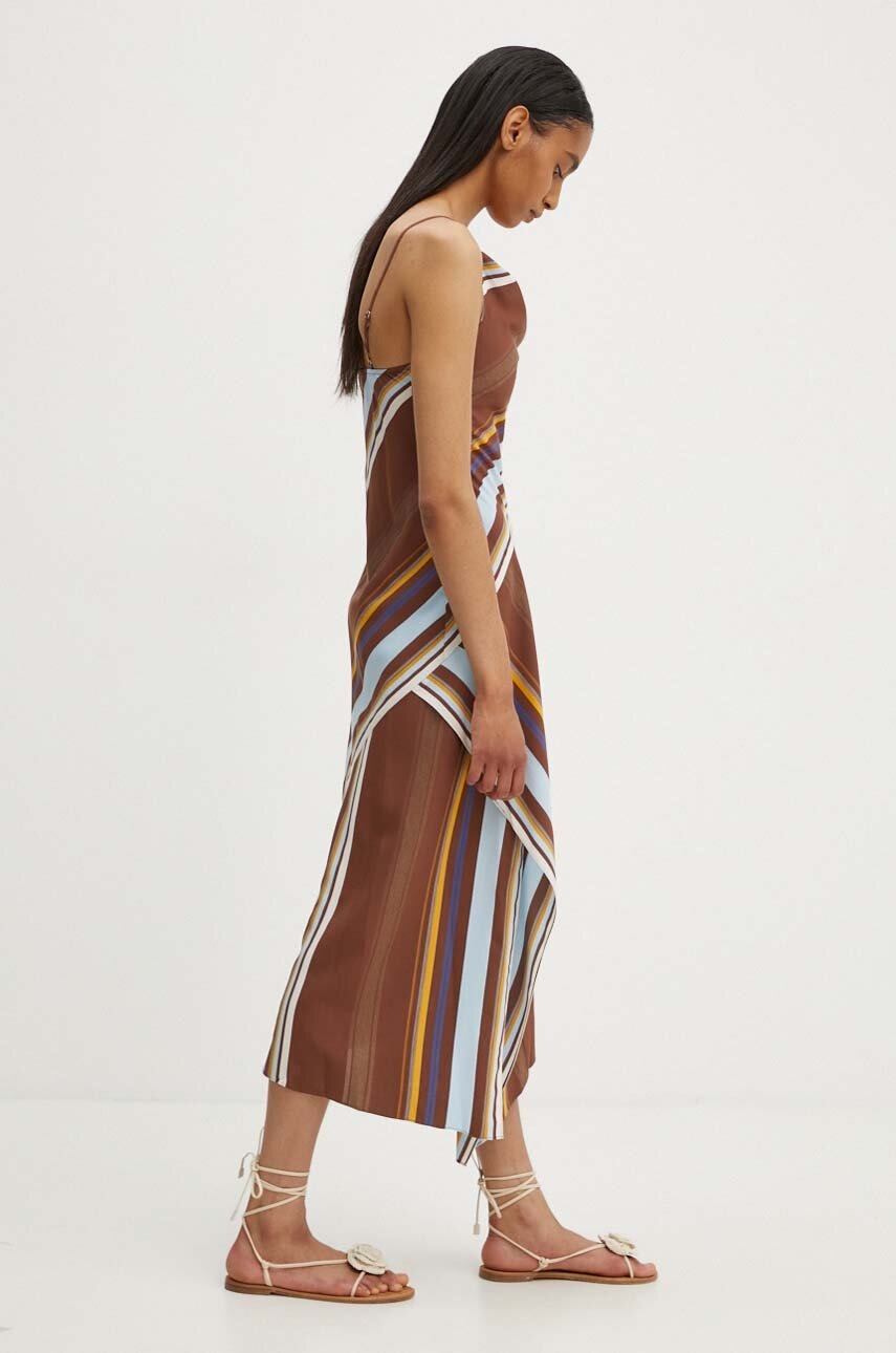 Φόρεμα A.L.C. Lauren χρώμα: καφέ, 6DRES02381 φωτογραφία