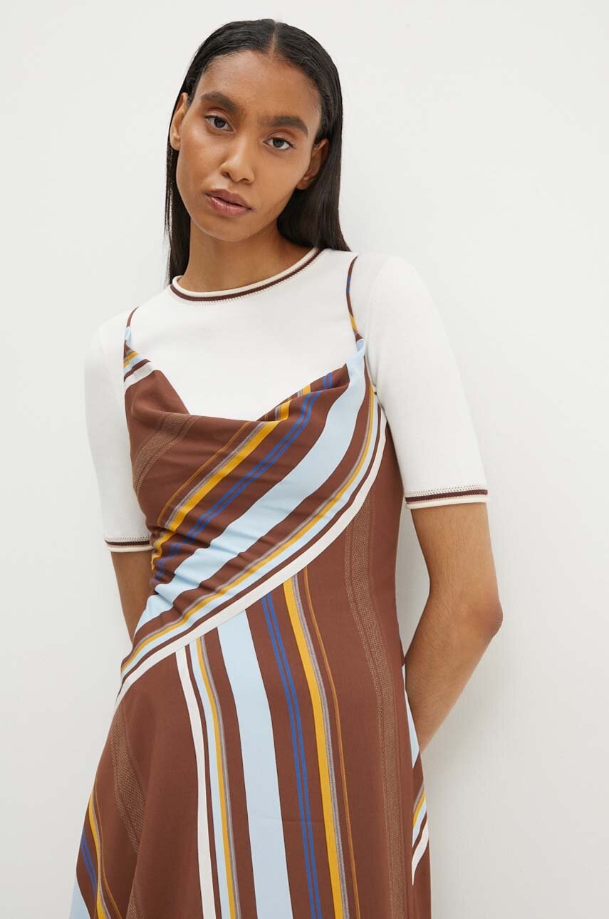 Φόρεμα A.L.C. Lauren χρώμα: καφέ, 6DRES02381 φωτογραφία