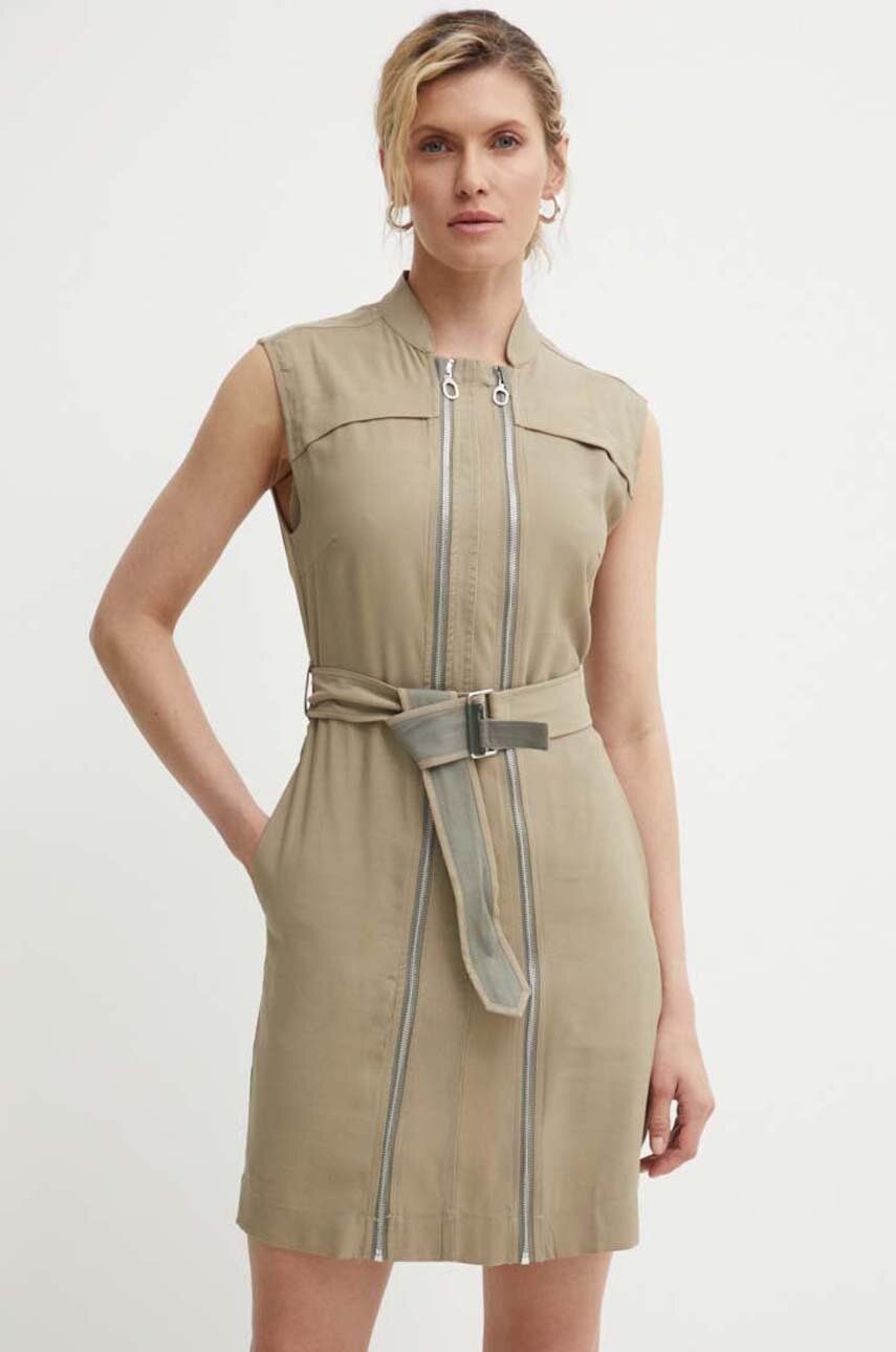 G-Star rochie culoarea bej, mini, dreaptă, D24624-D522