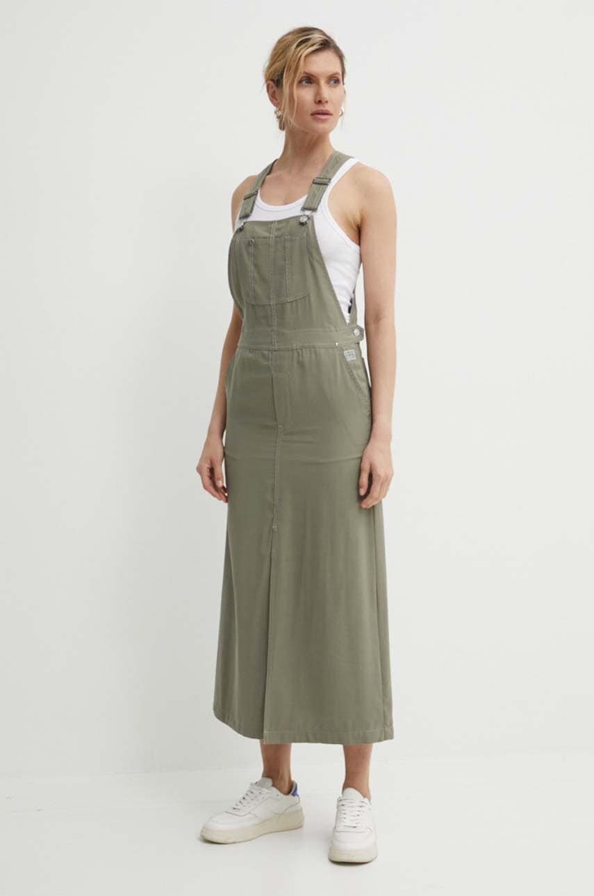 G-Star rochie culoarea verde, maxi, dreaptă, D24620-D522