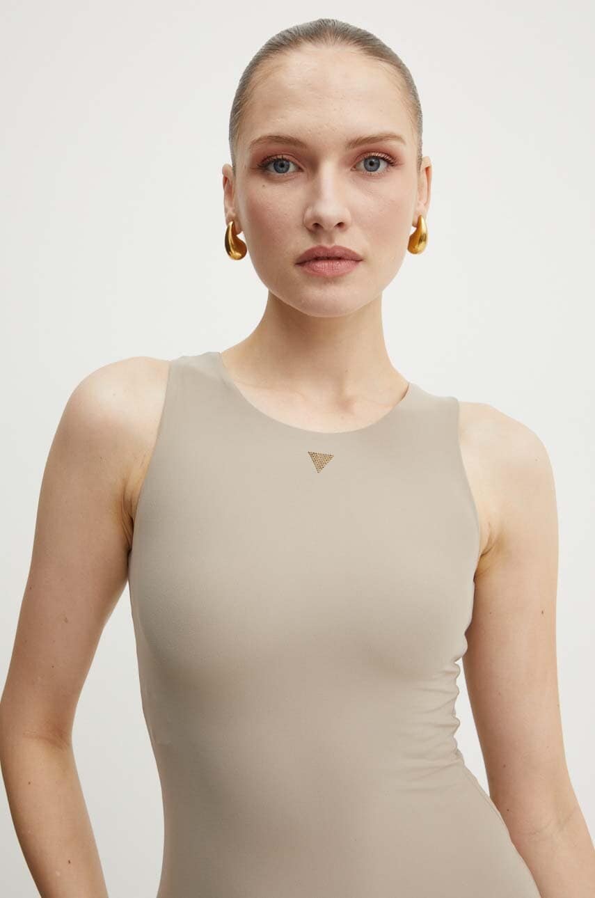 Сукня Guess KIM колір бежевий maxi облягаюча W4YK0J KCDE0