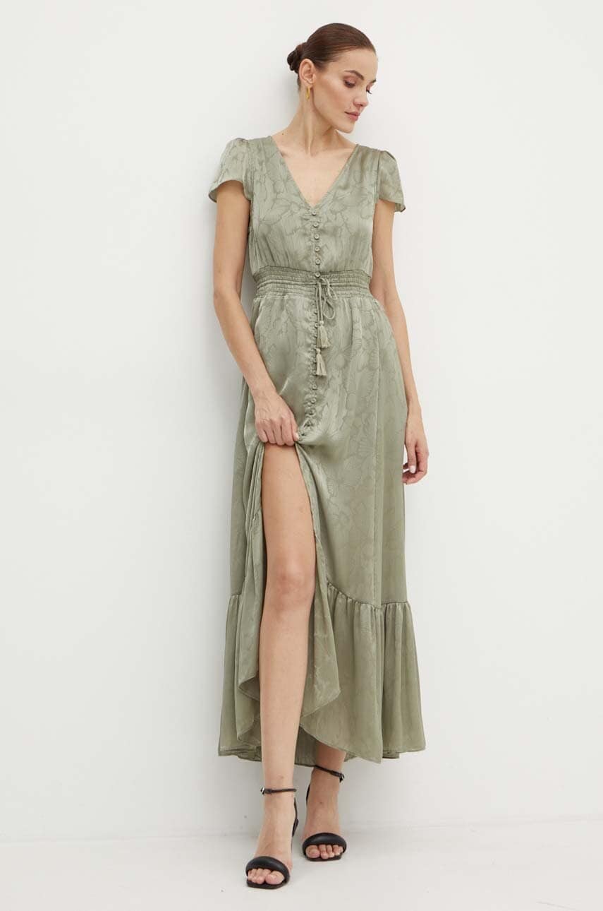Сукня Guess DESTINY колір зелений maxi розкльошена W4YK30 WGBB2