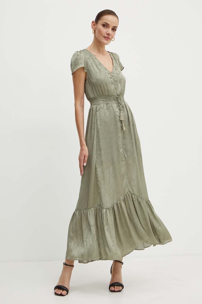 Сукня Guess DESTINY колір зелений maxi розкльошена W4YK30 WGBB2