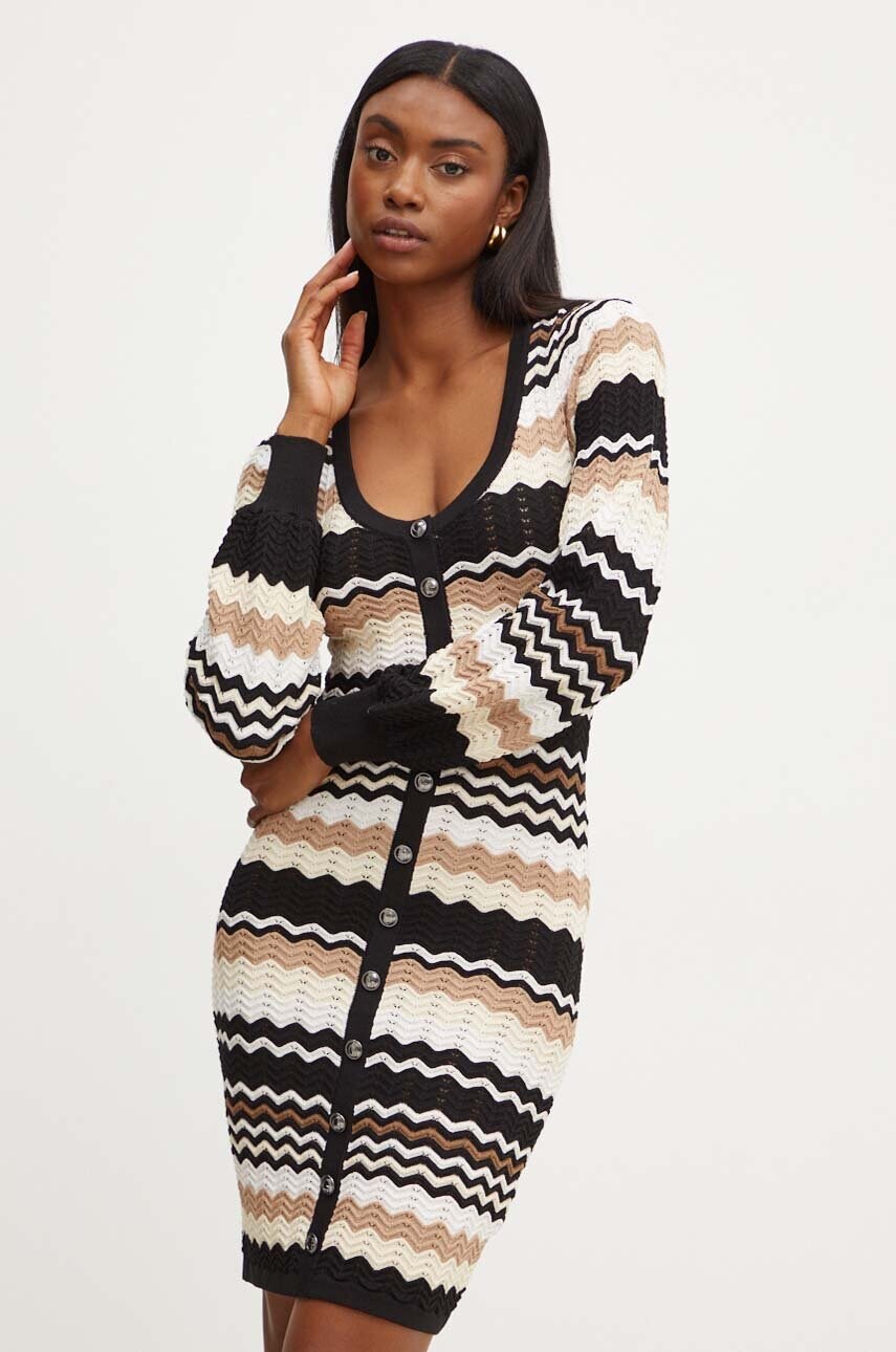 Levně Šaty Guess VIRGINIA černá barva, mini, W4YK90 Z3GC0