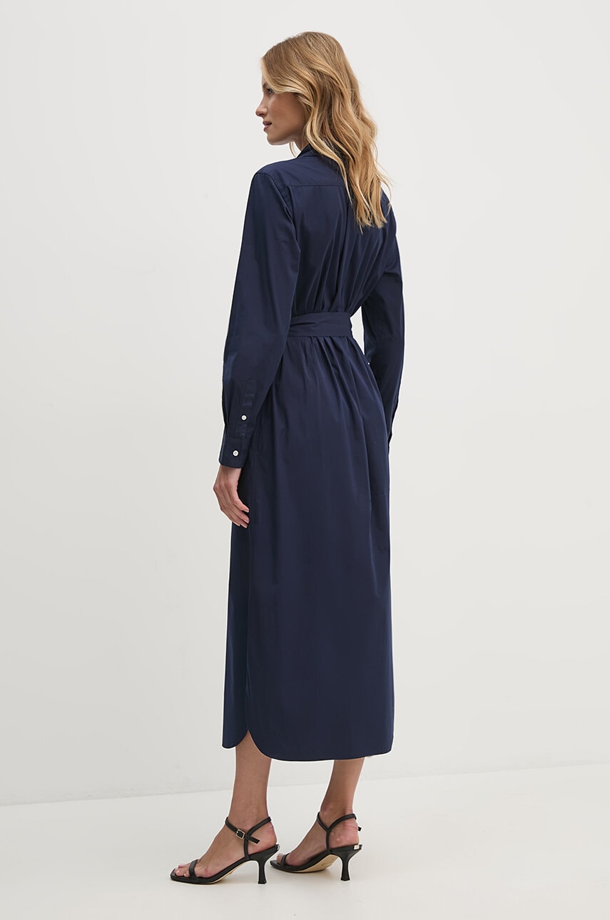 Бавовняна сукня Polo Ralph Lauren колір синій maxi розкльошена 211944007