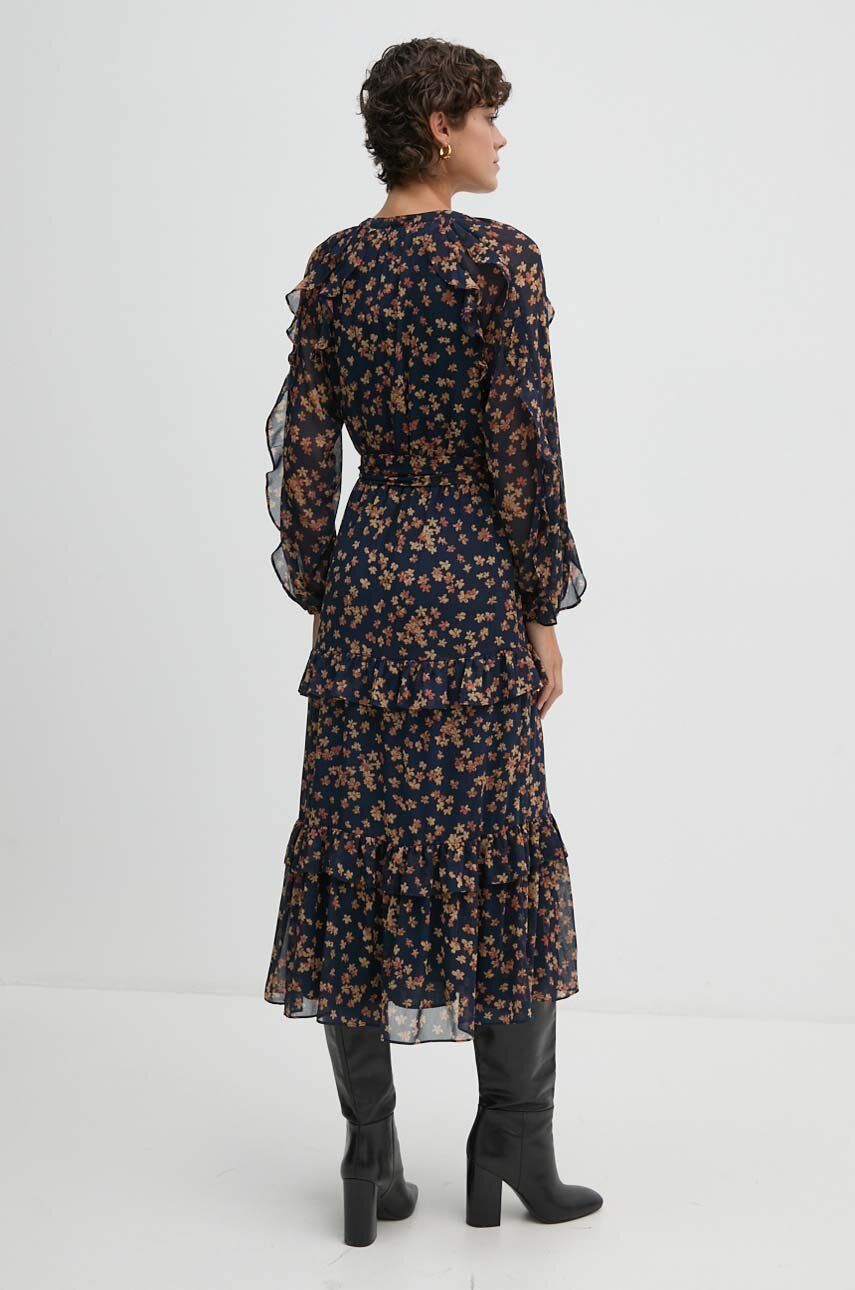 Сукня Lauren Ralph Lauren колір синій midi розкльошена 200940190
