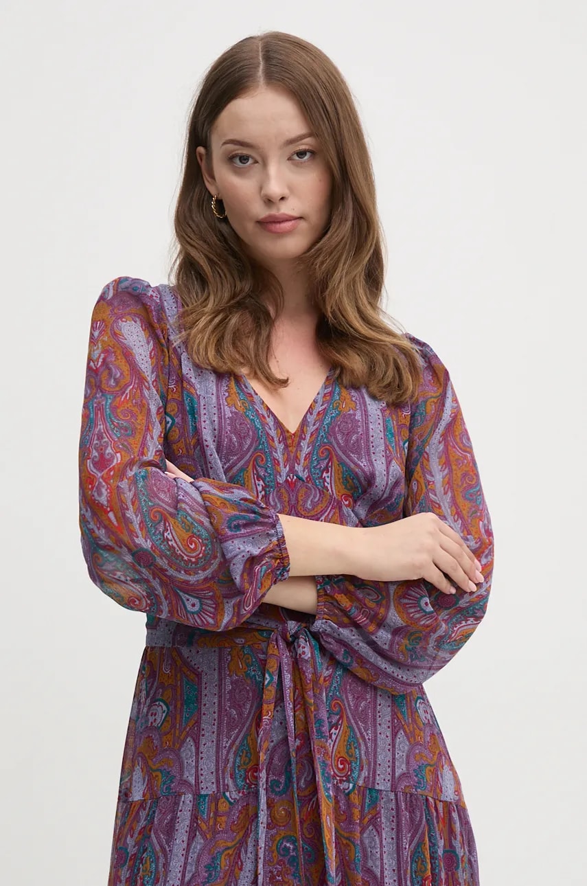 Сукня Lauren Ralph Lauren колір рожевий midi розкльошена 250940218