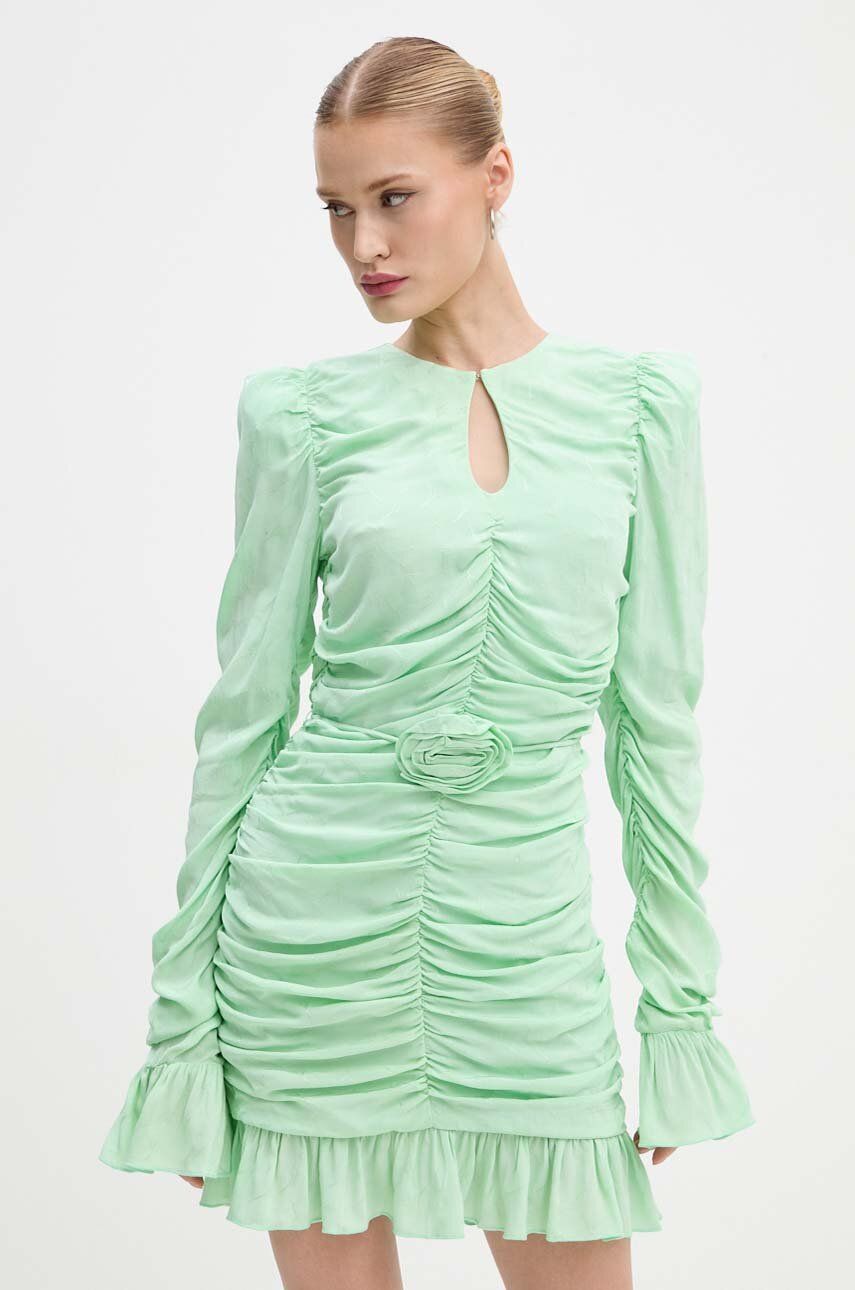 Rotate rochie Mini Rose Belt Dress culoarea verde, mini, mulata, 1127802981