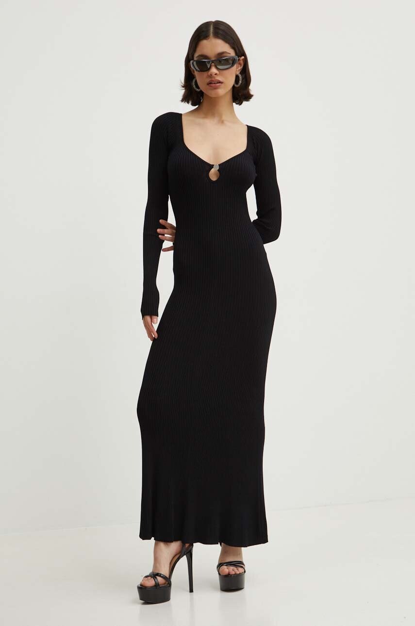 Сукня Moschino Jeans колір чорний maxi облягаюча 0486.8205
