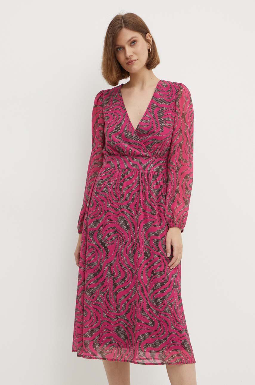 Joop! rochie culoarea roz, midi, evazată, 30042892 Joop! rochie culoarea roz, midi, evazată, 30042892