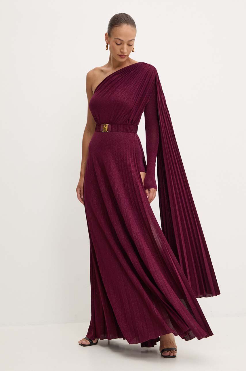 Elisabetta Franchi rochie culoarea bordo, maxi, evazati, AB68646E2