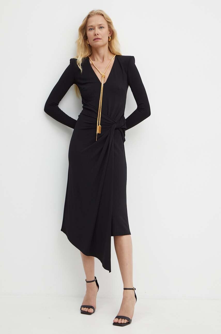 Сукня Elisabetta Franchi колір чорний mini розкльошена AB69746E2