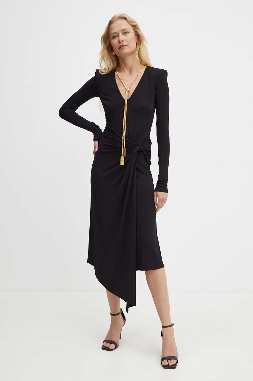 Сукня Elisabetta Franchi колір чорний mini розкльошена AB69746E2