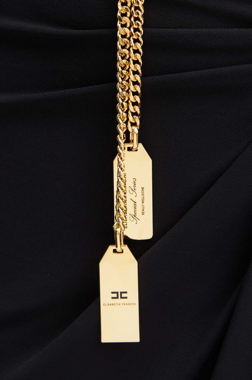 Сукня Elisabetta Franchi колір чорний mini розкльошена AB69746E2