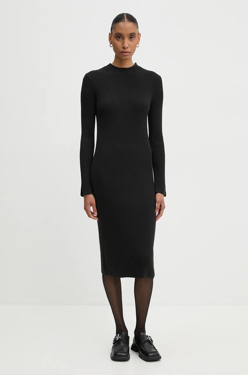 Marc O'Polo rochie din bumbac culoarea negru, midi, dreaptă, 409504567097