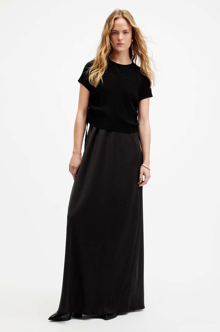 AllSaints rochie si pulover HAYES DRESS culoarea negru, maxi, dreaptă, W125DA