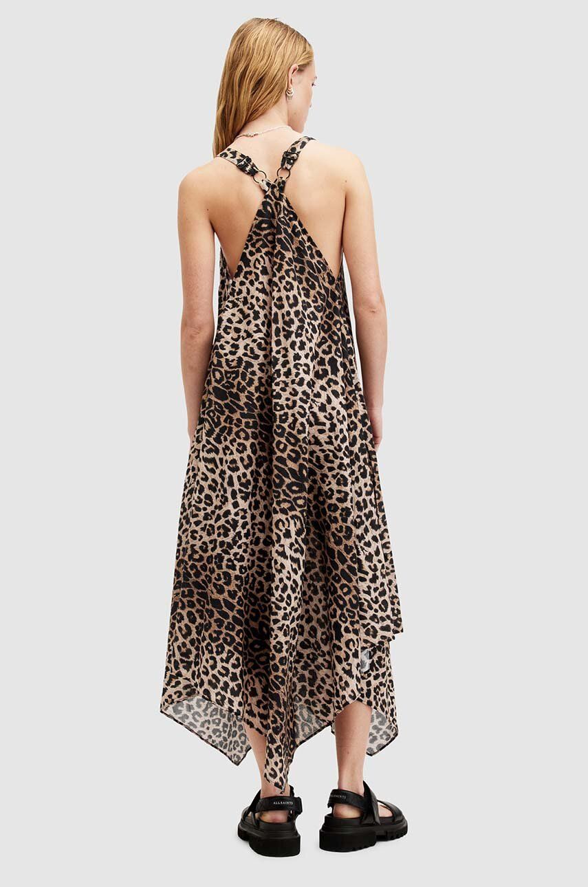 Бавовняна сукня AllSaints LIL LEPPO maxi розкльошена W219DA